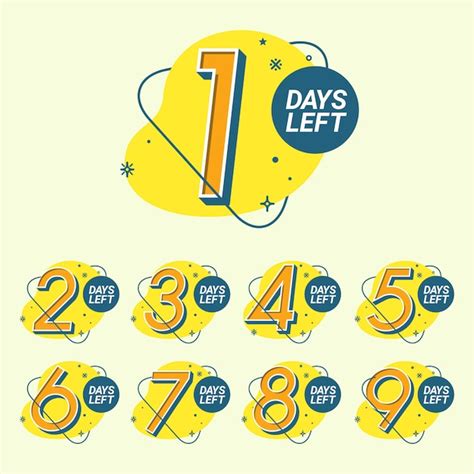 Premium Vector Set Of Number Days Left Countdown Template