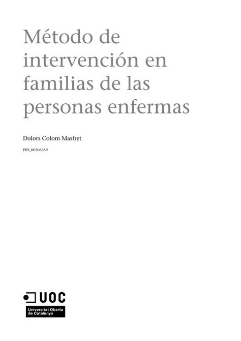 PDF intervención en familias de las Método de personas