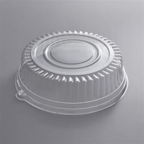 Visions Clear Pet Plastic Round Catering Tray High Dome Lid Pack