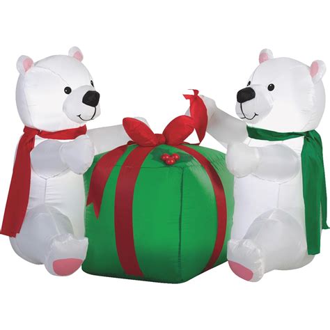 Gemmy Airblown Inflatable Polar Bear Cubs Walmart