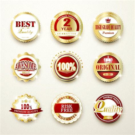 Premium Vector Premium Quality Sparkling Golden Labels Collection