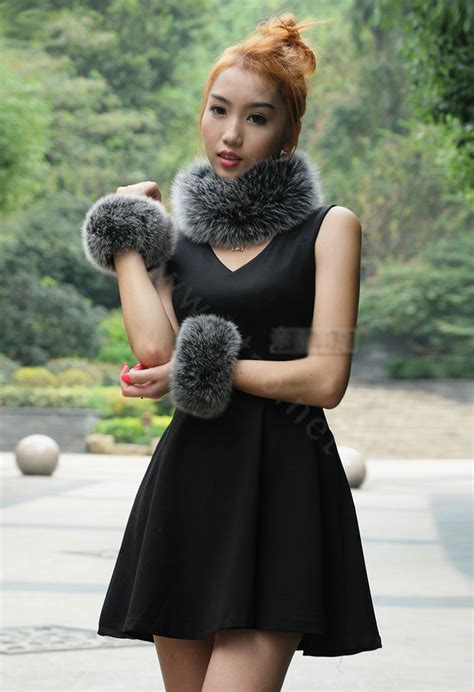 Buy Wholesale Fashion Short Fox Fur Scarf Women Winter Warm Neck Wrap Muffler Fox Fur Collar