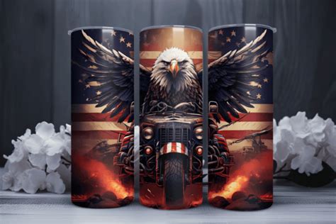 Patriotic Eagle Th July Tumbler Design Graphic By Sagorarts Creative