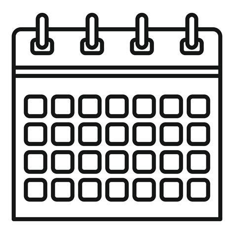 Office Calendar Icon Outline Style 14540269 Vector Art At Vecteezy