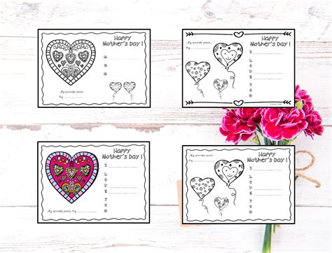 Mothers Day Coloring Acrostic Poem Worksheets