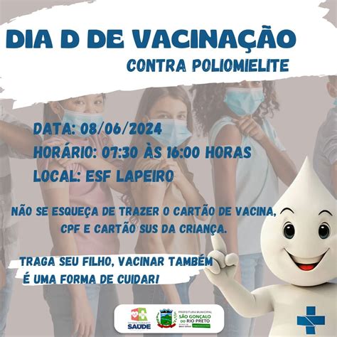 Dia D de Vacinação contra Poliomielite Prefeitura Municipal de São