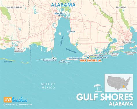 Map Of Gulf Shores Alabama Live Beaches