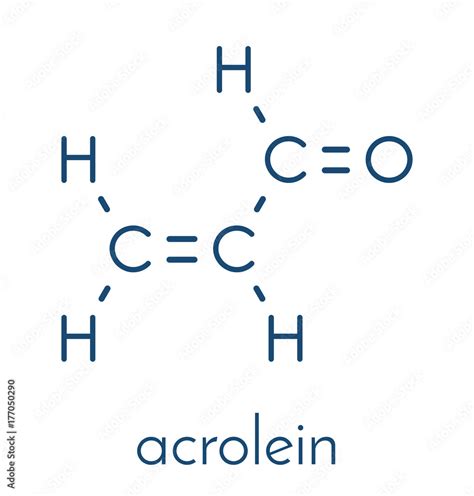 Vetor De Acrolein Propenal Molecule Toxic Molecule That Is Formed