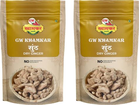 Gw Khamkar Dry Ginger Sukha Adrak Sunth Whole Sonth Sabut Dried Adrakh 100 G Pack Of 2