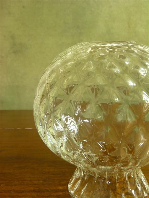 Vintage Handblown Textured Glass Semi Globe Vase Anything In Particular