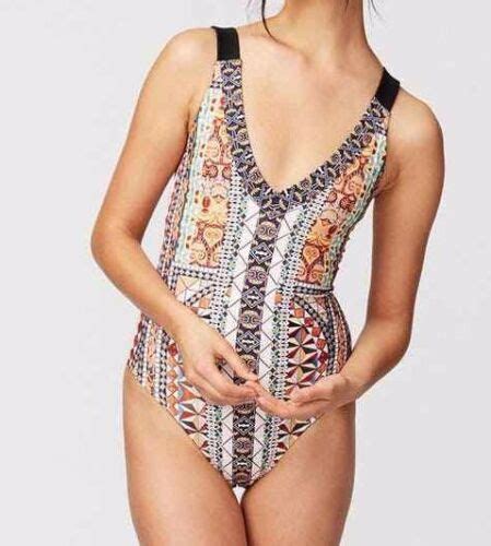 NWT RACHEL Rachel Roy Swimsuit Bikini 1 One Piece Sz XS Tribal Sands EBay