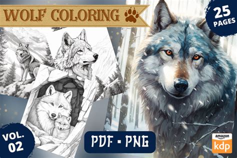 Realistic Wolf Coloring Pages Vol 02 Graphic By Sahad Stavros Studio