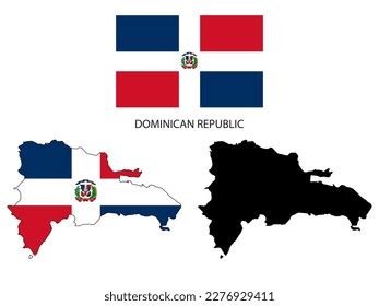 Dominican Republic Flag Map Illustration Vector Stock Vector (Royalty Free) 2276929411 ...