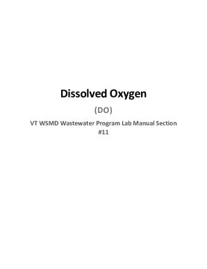 Fillable Online Lab 3 Dissolved Oxygen Mountain Empire Community