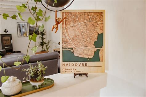 Hvidovre Map Denmark Map Europe Map Wooden Map Wood Etsy