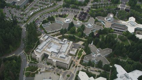 5k Stock Footage Aerial Video Of Microsoft Headquarter Office Complex Redmond Washington