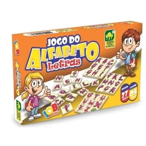 Jogo Pedagógico De Madeira Memória Bingo Alfabeto Letras 27 Peças