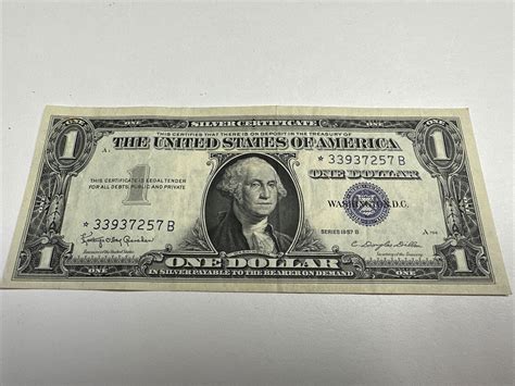 B Silver Certificate Star Note Blue Seal Ebay