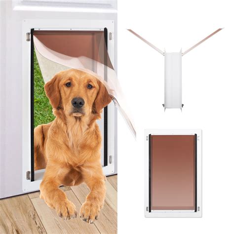 Pet Door with Steel Frame and Telescoping Tunnel - Cat Door with