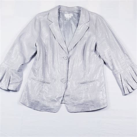 Spiegel Jackets And Coats Spiegel Graysilver 2 Button Bell Sleeve