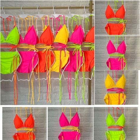 Two Tone Strap Bikini Swimsuit T469 Shopee Malaysia