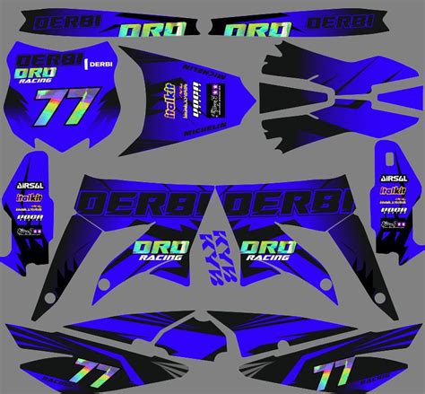 Kit déco Derbi 50 X TREME Racing Multi Bleu Boutique Kit Déco Moto