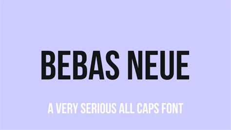 Bebas Neue A Serious Caps Only Font Kreativ