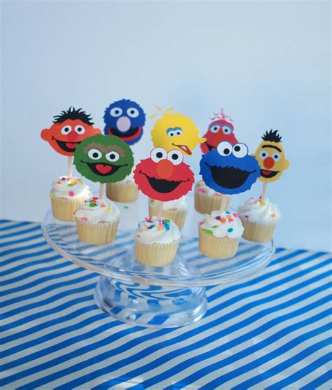 Sesame Street Cupcake Toppers Sesame Street Birthday Cupcake