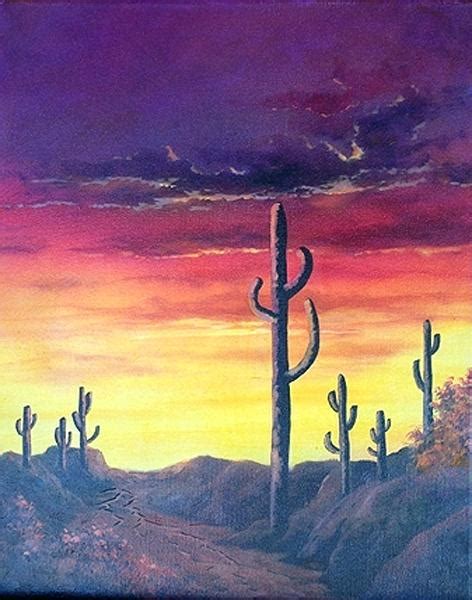 Desert Sunset Painting at PaintingValley.com | Explore collection of ...