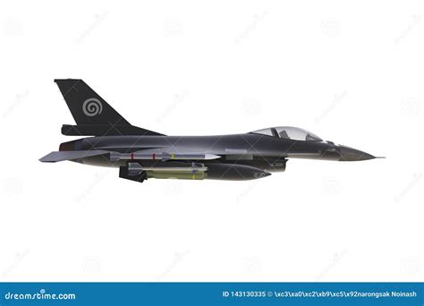 Beside View Of F16, American Military Fighter Plane On White Background Royalty-Free Stock ...