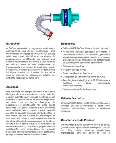 Filtro Hme Bacteriano estéril Traqueia Adulto Parcelamento sem