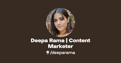 Deepa Rama Content Marketer Linktree