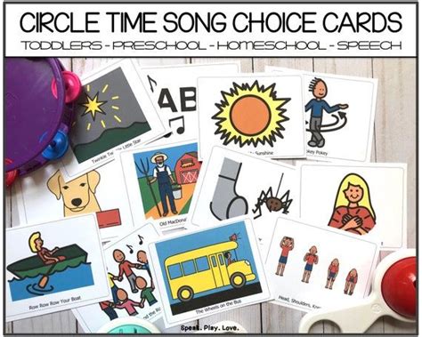 Printable Circle Time Songs Choice Cards Song Visuals For Etsy