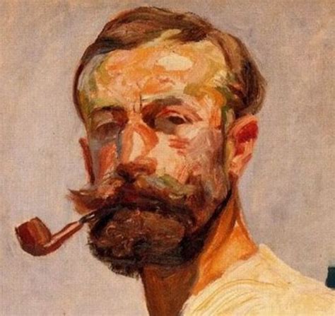 A Painting Of A Man With A Pipe In His Mouth And Wearing A White T Shirt