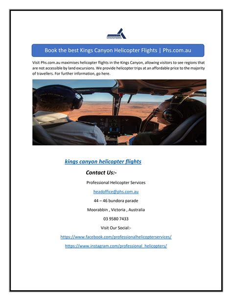 Book the best Kings Canyon Helicopter Flights | Phs.com.au by PROFESSIONALHELICOPTER - Issuu