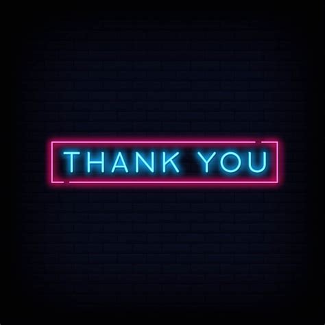 Premium Vector Thank You Neon Text Sign Light Banner Poster