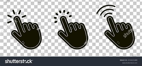 Vector Hand Cursors Icons Click Set Stock Vector Royalty Free