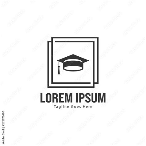 University logo template design. University logo with modern frame isolated on white background ...