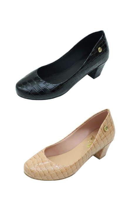 Kit Pares Scarpin Donna Santa Bico Redondo Preto Nude Compre Agora