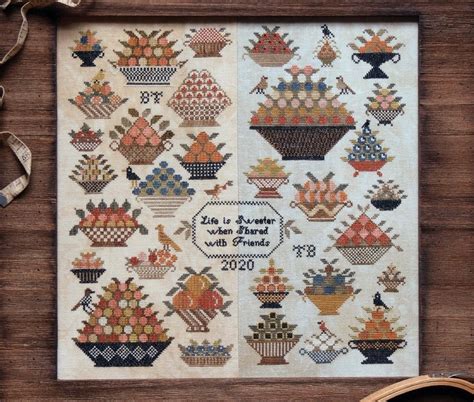 Counted Cross Stitch Pattern Berry Bowl Sampler Inspirational