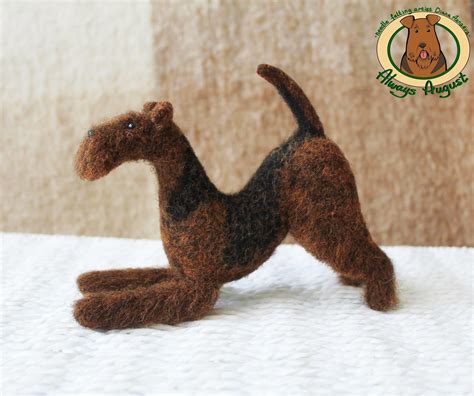 Needle Felted Airedalewelsh Terrier Dog Toy Made Of Wool Etsy