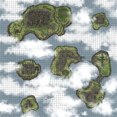 60x60 Floating Islandsaarakorcra Encounter Battlemaps Fantasy Town