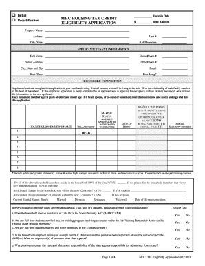 Fillable Online Htc Eligibility Application Fax Email Print Pdffiller