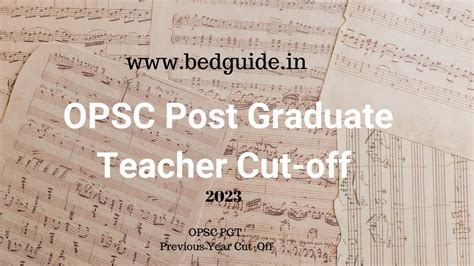 OPSC PGT Cut Off OPSC Post Graduate Teacher Cut Off OPSC PGT