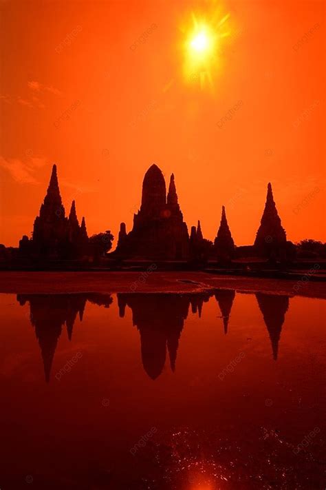 Fondo El Templo Wat Chai Wattanaram En La Ciudad De Ayutthaya En El