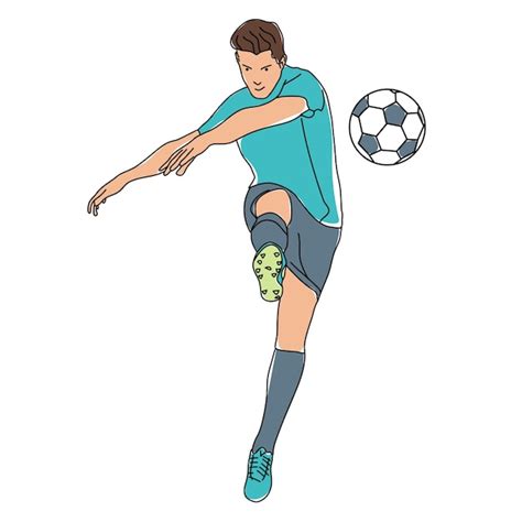 Ilustraci N De Un Jugador De F Tbol Corriendo Y Pateando La Pelota Con