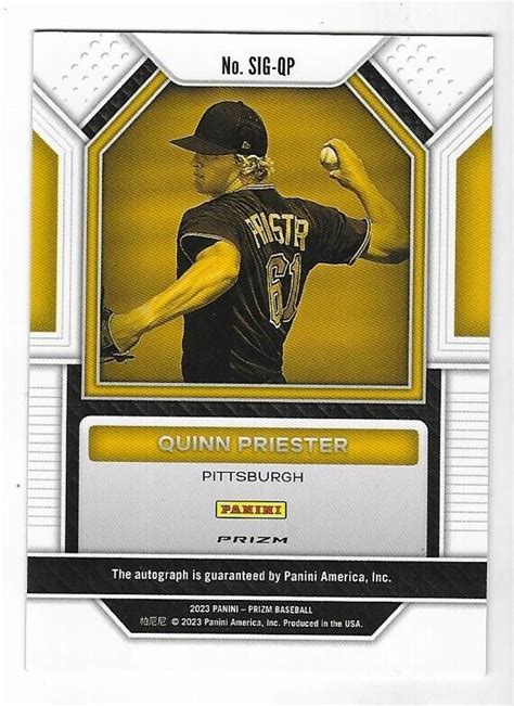 Quinn Priester 2023 PANINI PRIZM BASEBALL AUTOGRAPH CARD Red Sox AUTO