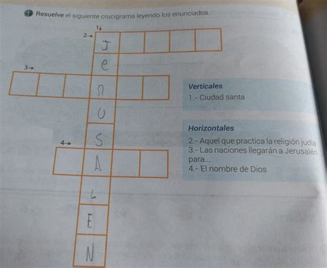 Resuelve El Siguiente Crucigrama Leyendo Los Enunciados Brainly Lat