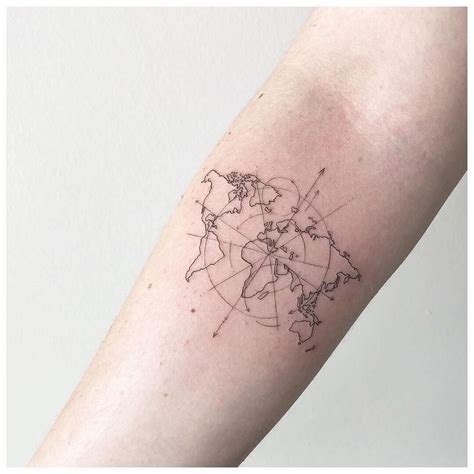 Attention Travelers These 100 Map Tattoos Will Give You Major Wanderlust Map Tattoos Globe