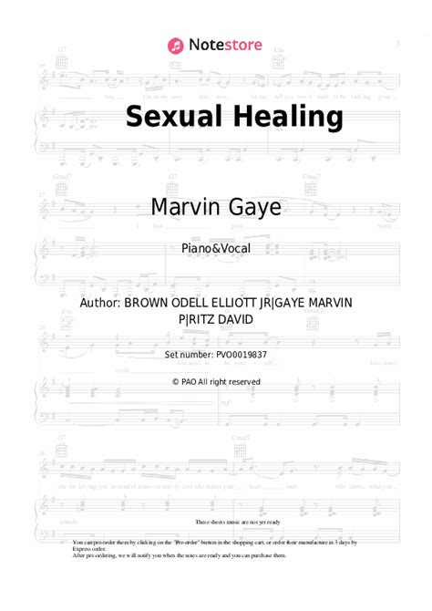 Sexual Healing Piano Sheet Music And Voice Marvin Gaye In Note Pianoandvocal Sku